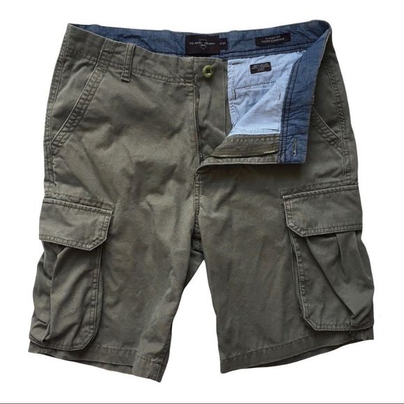 Black Brown 1826 brown pure cotton classic cargo shorts size 30 utility pockets - Picture 4 of 9